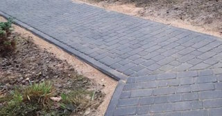 Укладка тротуарной плитки на основание в Павловском Посаде в октябре