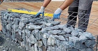 Устройство подпорной стенки из габионов в Павловском Посаде в октябре